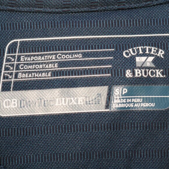 NEW Cutter & Buck Teal Tonal Stripe Dry Tec Embroidered NH Patch Golf Shirt Sz S - Picture 3 of 9